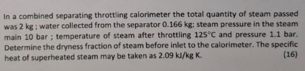 In a combined separating throttling calorimeter