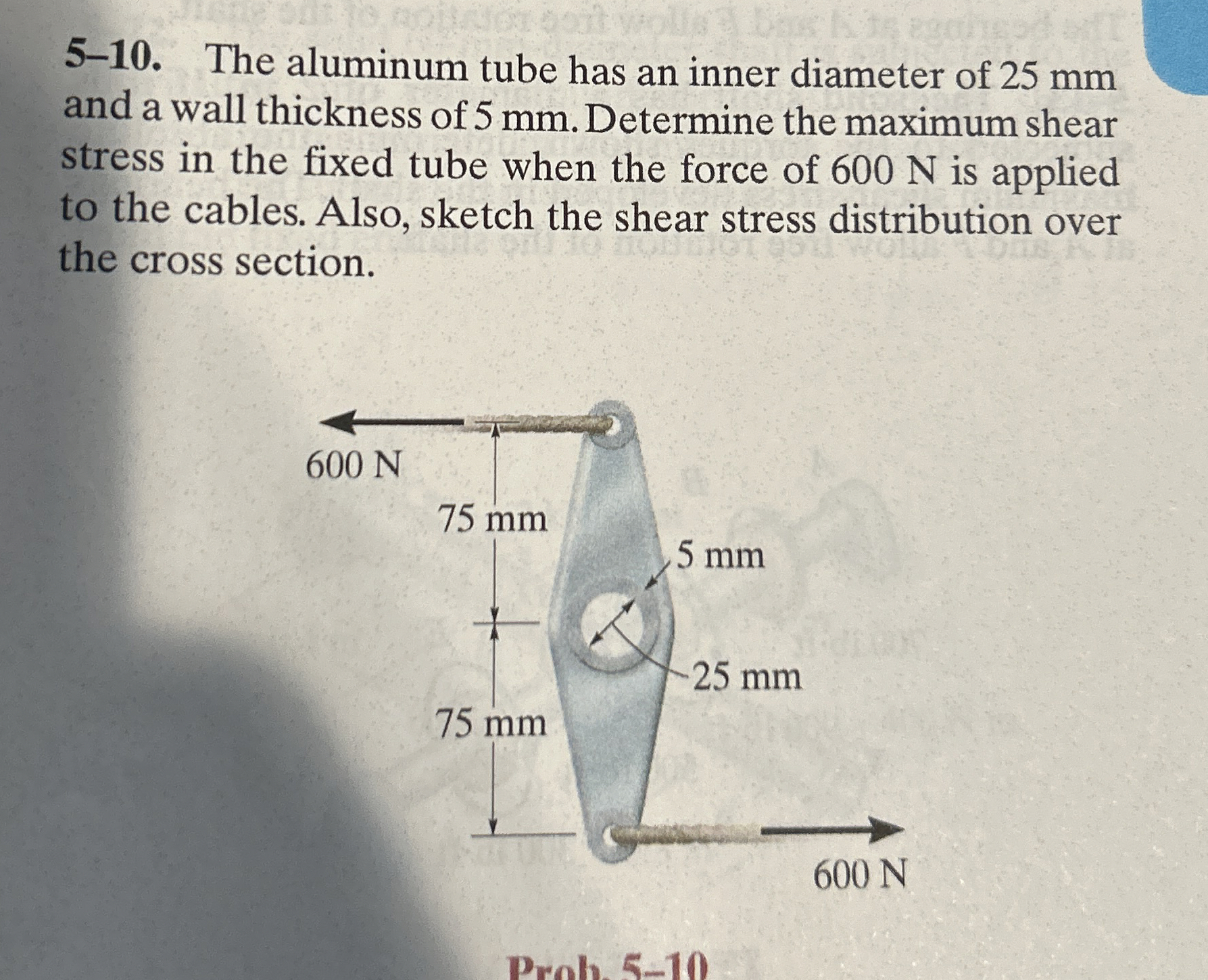 5 - 1 0 . The aluminum tube has an inner diameter