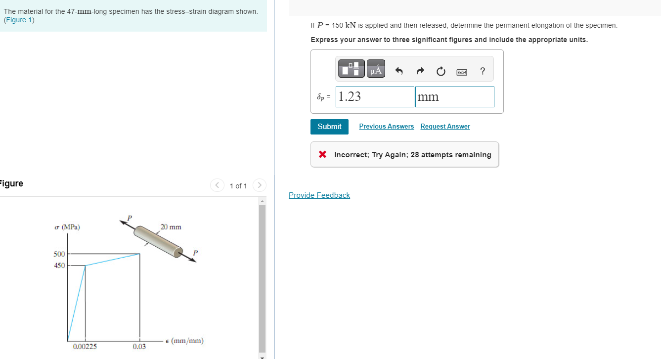 The material for the 4 7 - mm - long specimen has