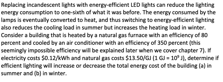 Replacing incandescent lights with energy -