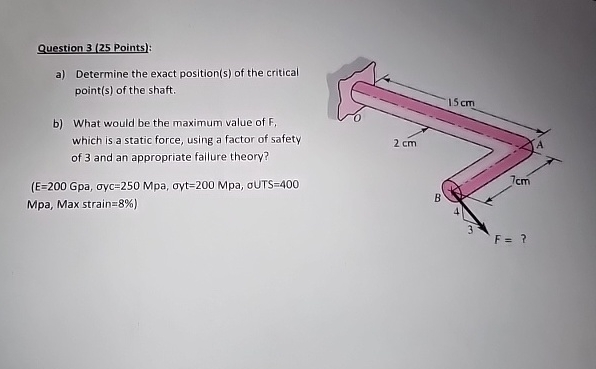 Question 3 ( 2 5 Points ) : a ) Determine the