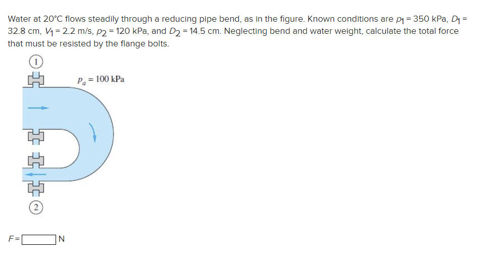 Water at 2 0 \ deg C flows steadily through a