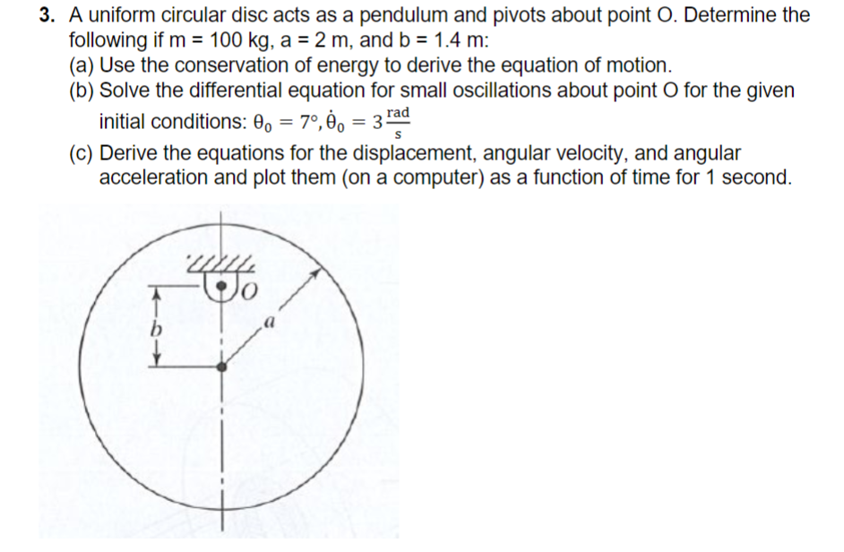 A uniform circular disc acts as a pendulum and