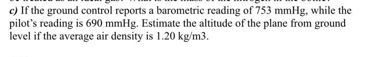 c ) If the ground control reports a barometric
