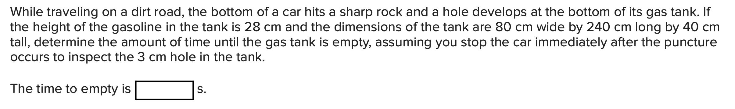 While traveling on a dirt road, the bottom of a