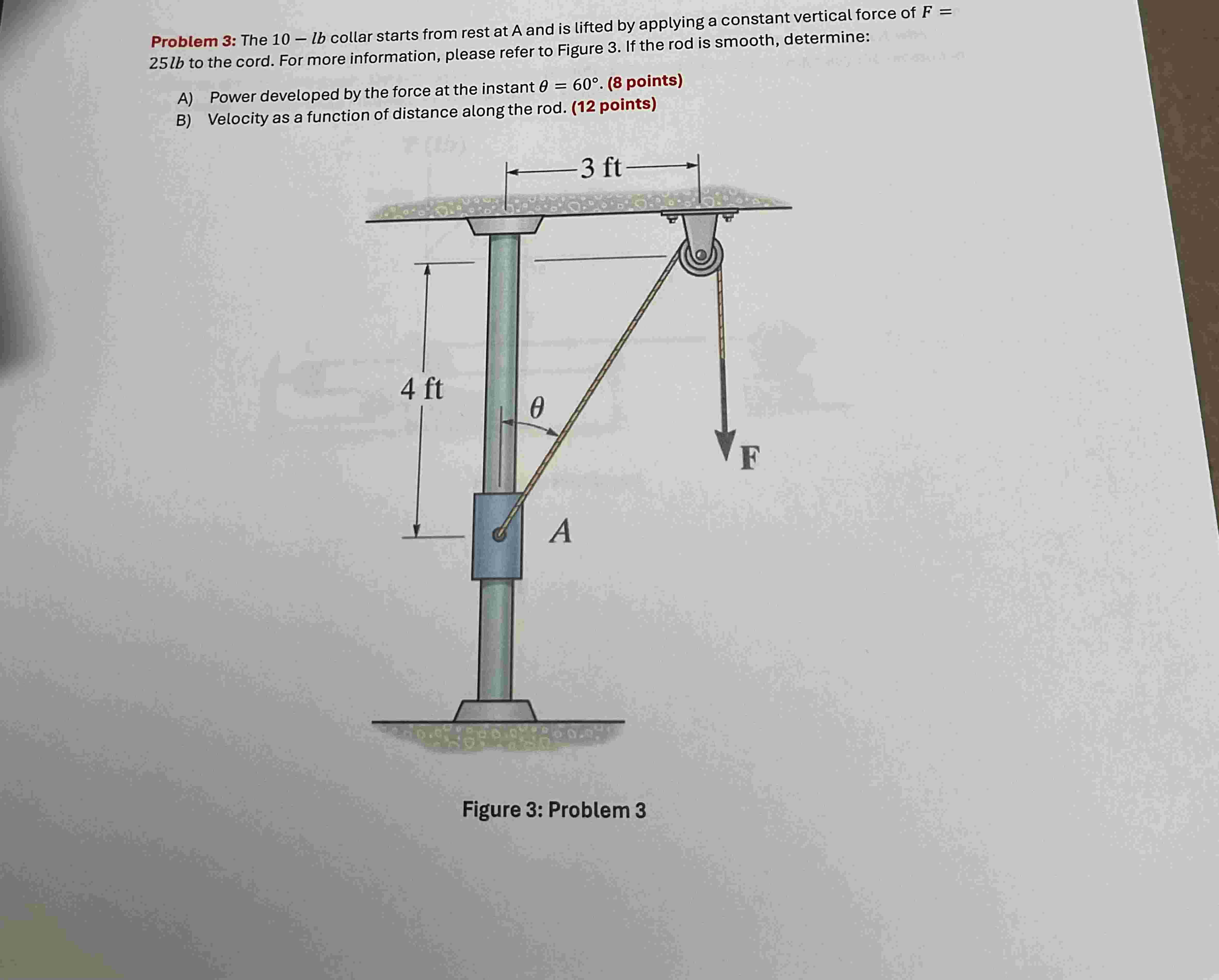 Problem 3 : The \ ( 1 0 - l b \ ) collar starts