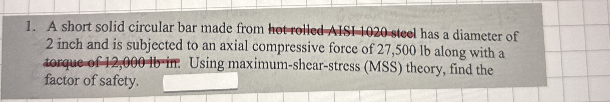 A short solid circular bar made from hotrolled -