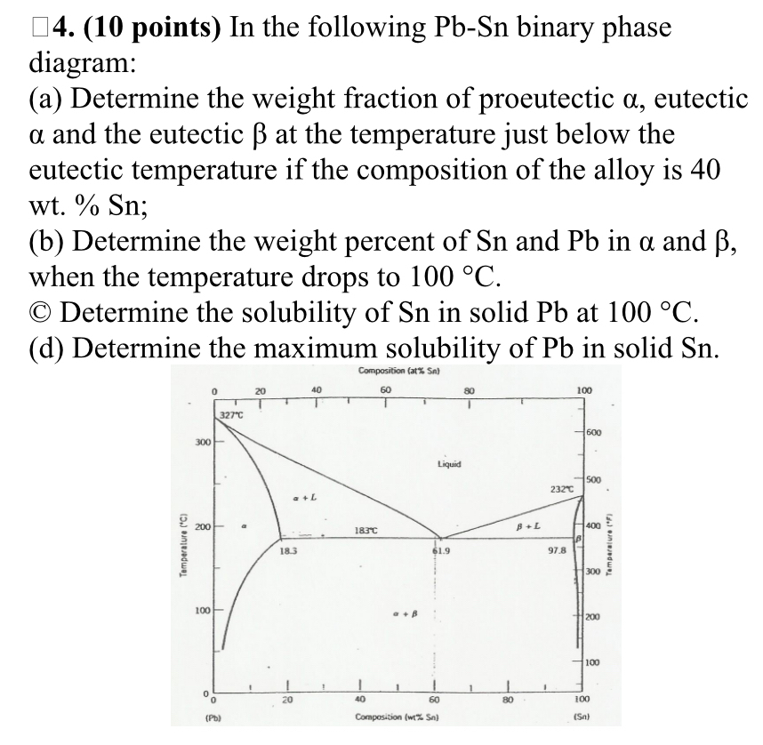 ( 1 0 points ) In the following P b - S n binary
