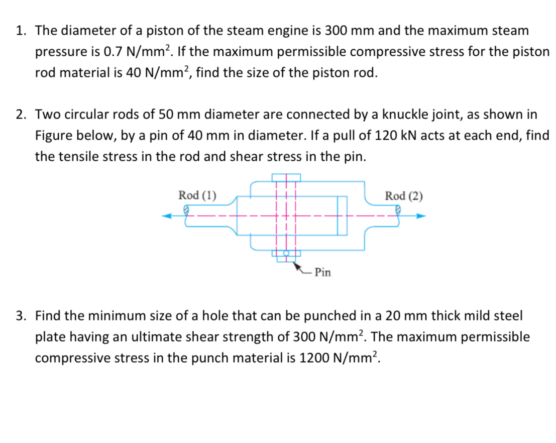 The diameter of a piston of the steam engine is 3