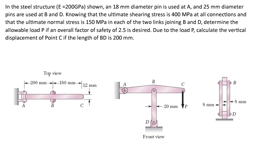 pins are used at B and D . Knowing that the