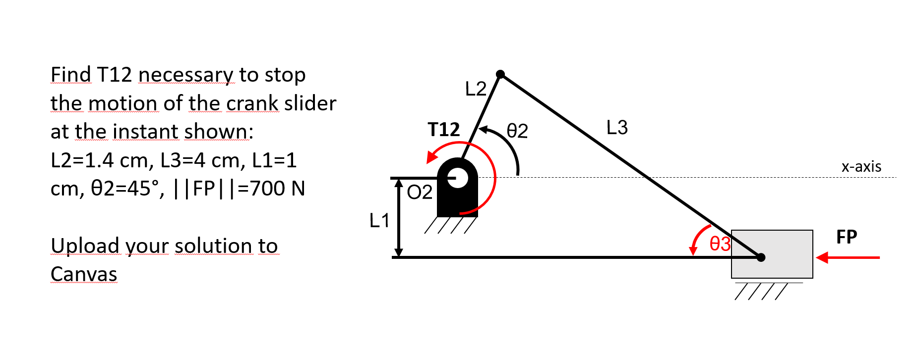 Find T 1 2 necessary to stop the motion of the