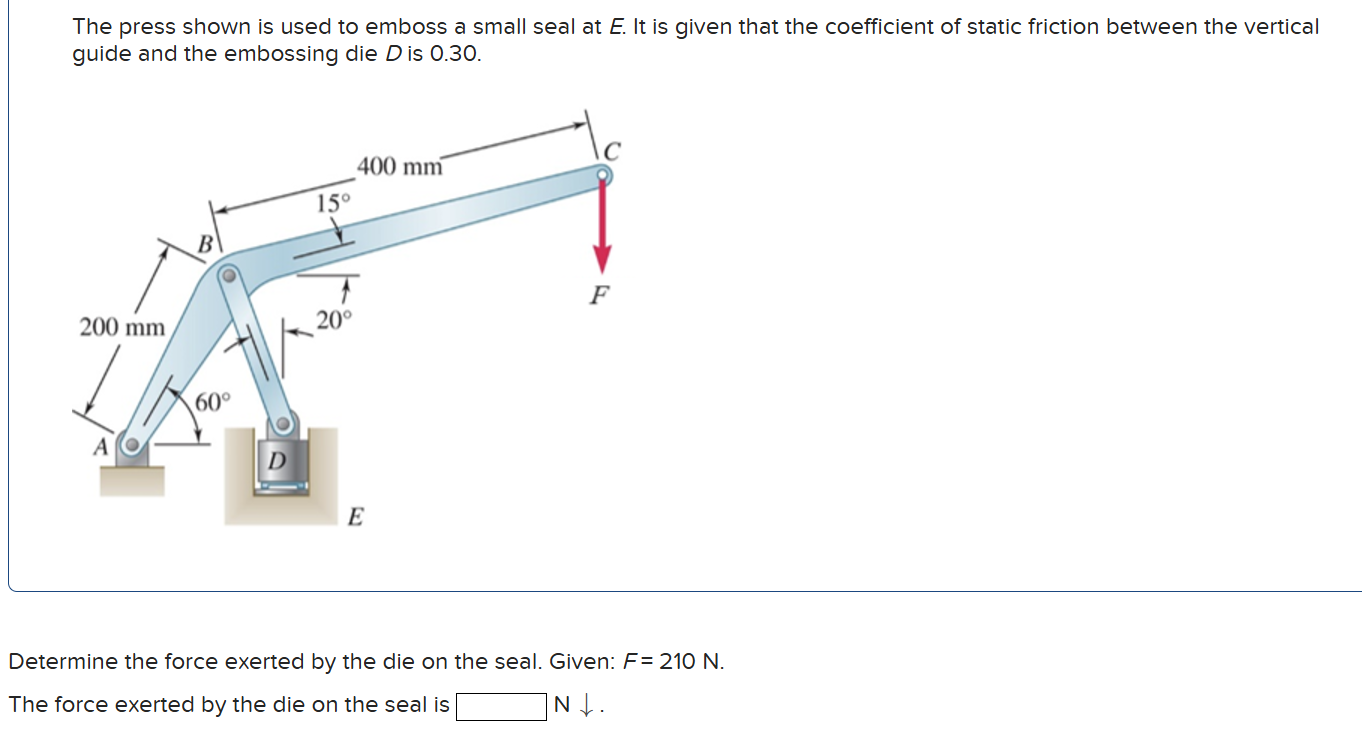 The press shown is used to emboss a small seal at