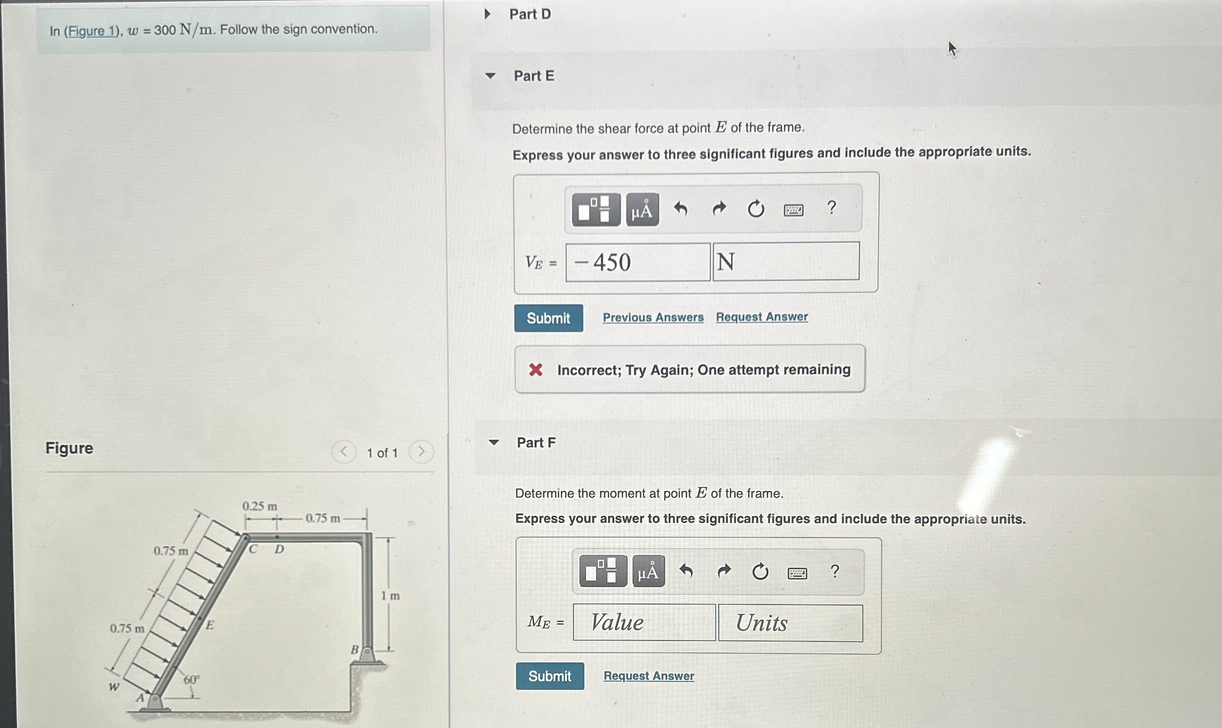 l n ( Figure 1 ) , w = 3 0 0 N m . Follow the