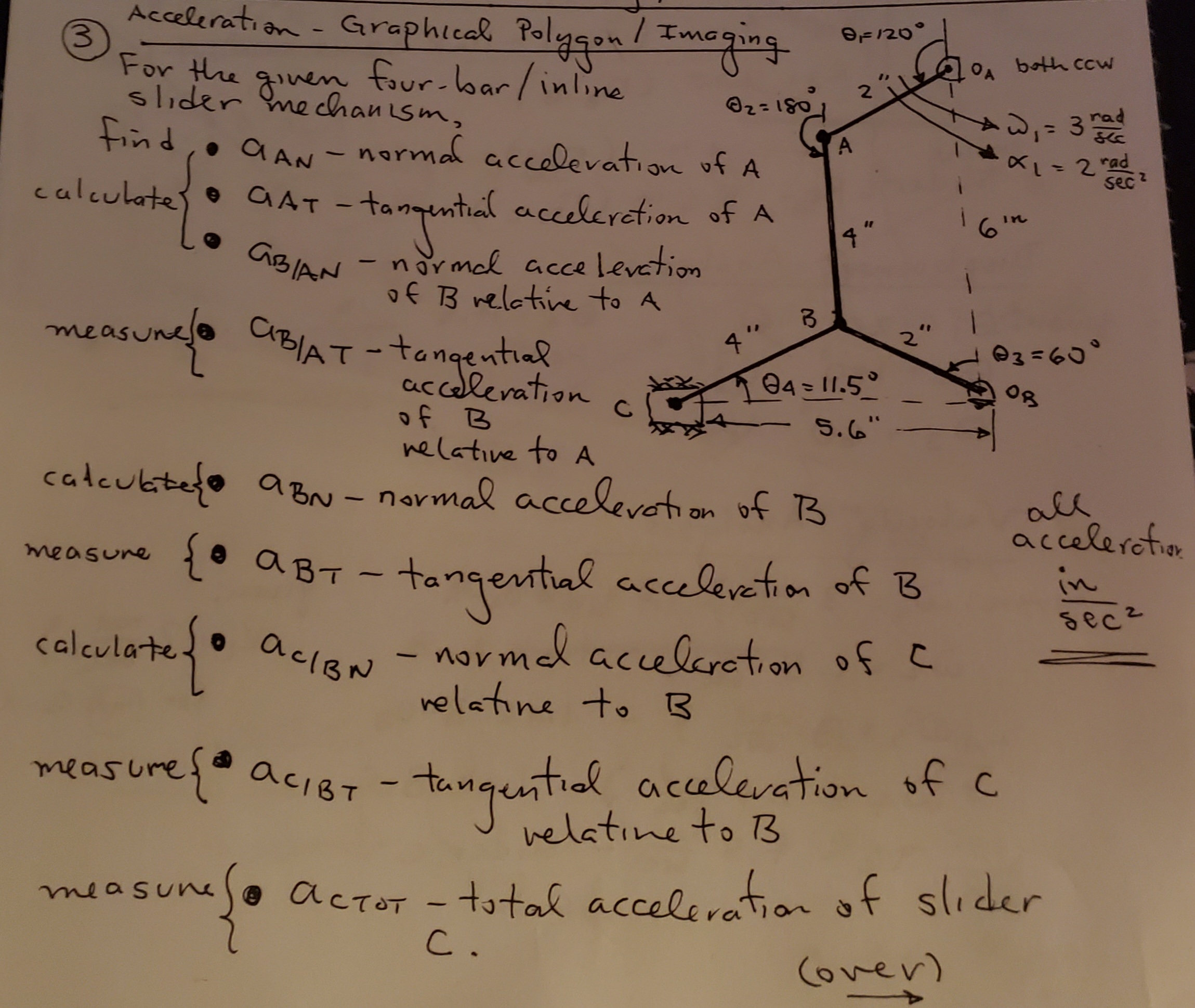 For the given four - bar / inline slider