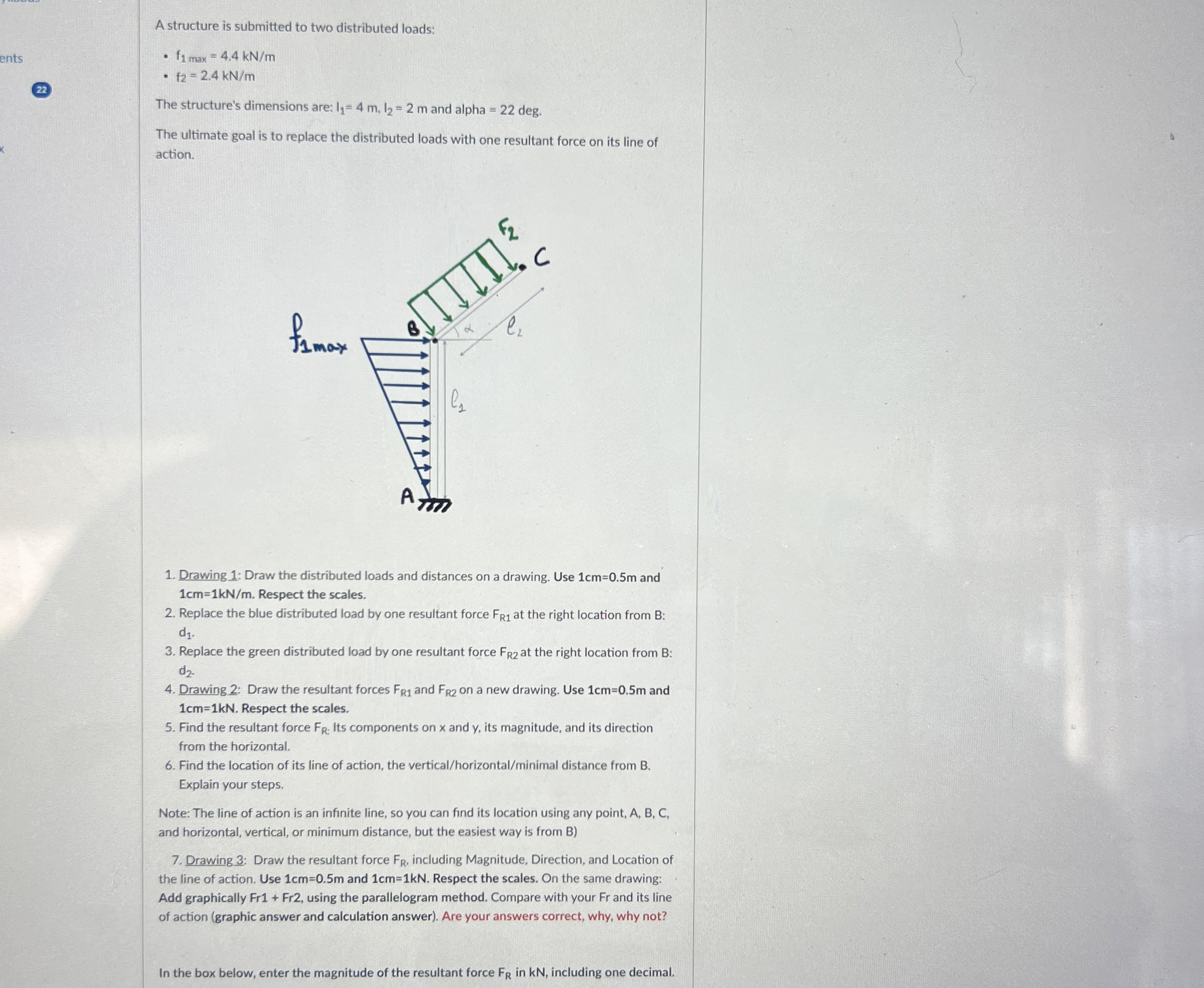A structure is submitted to two distributed