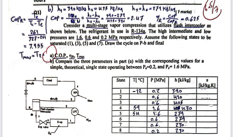 = 2 6 1 shown below. The refrigerant i n use i s