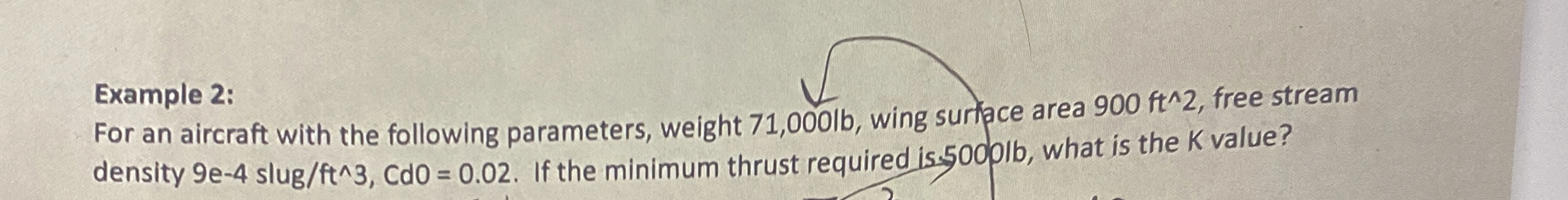 For an aircraft with the following parameters,
