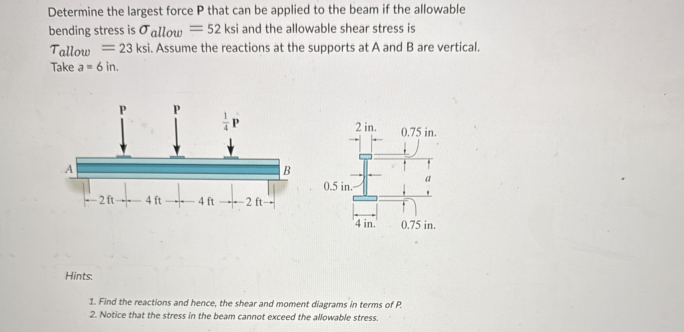 Determine the largest force P that can be applied