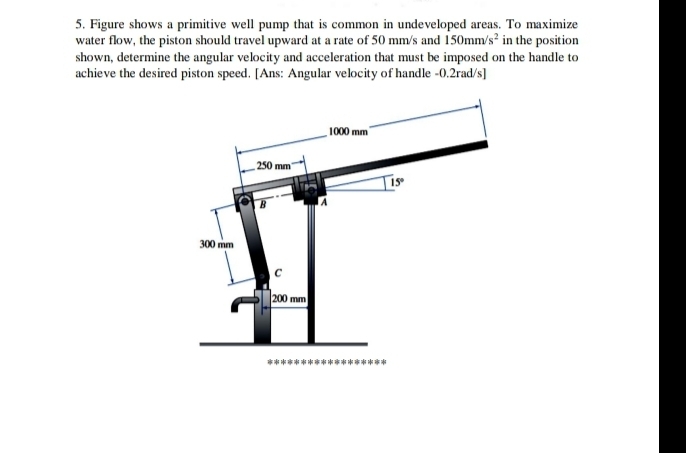 Figure shows a primitive well pump that is common