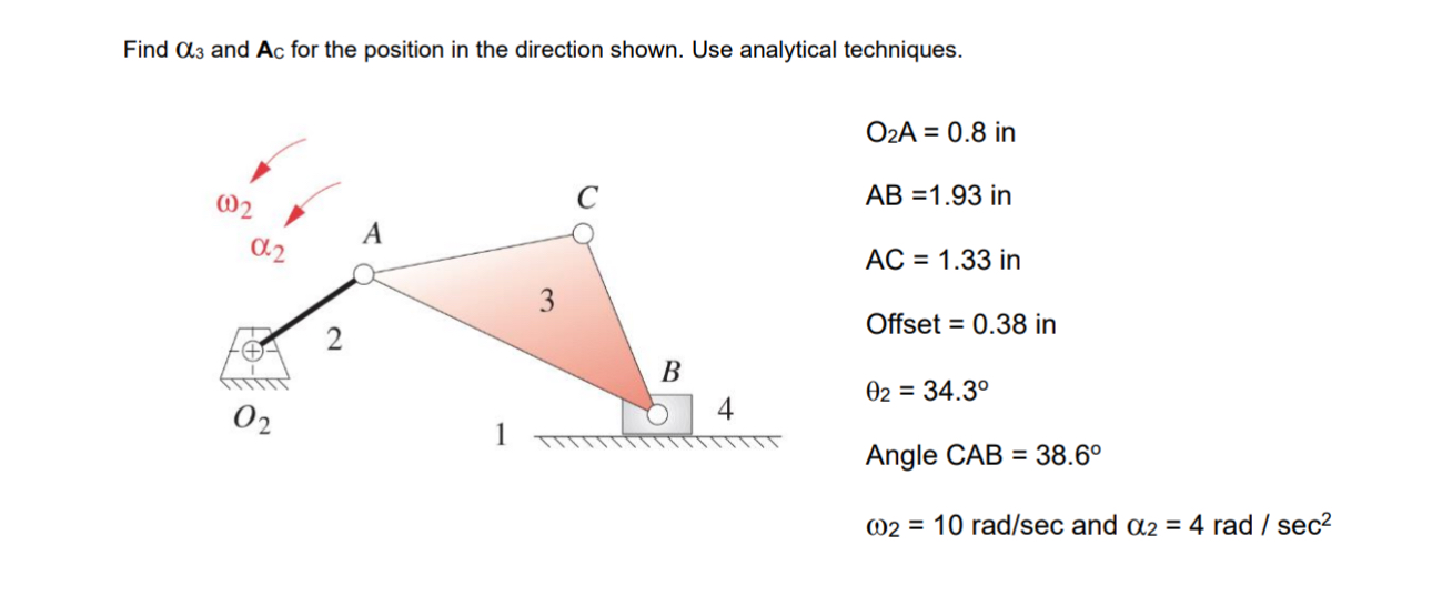 Find 3 and A c for the position in the direction