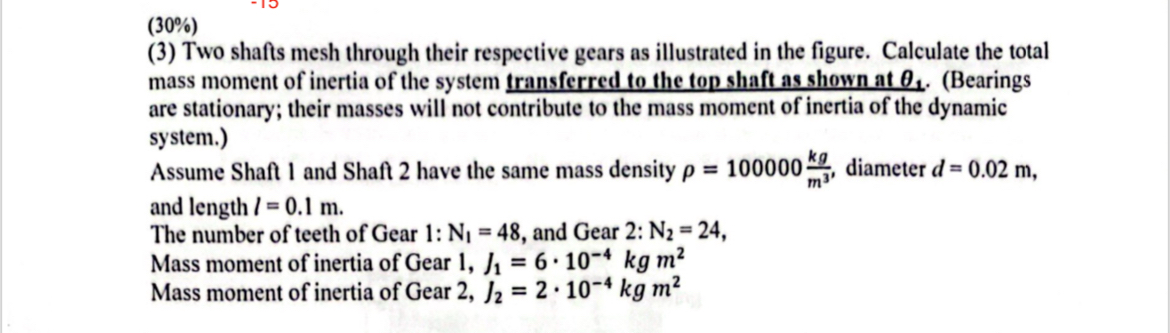 ( 3 0 % ) ( 3 ) Two shafts mesh through their