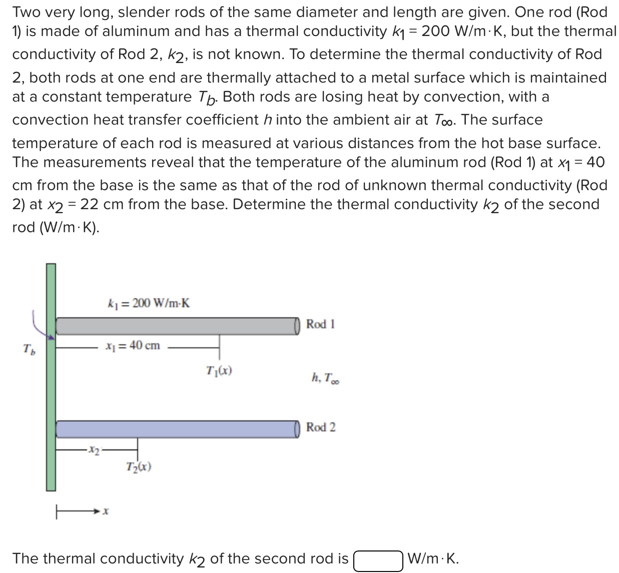 Two very long, slender rods of the same diameter