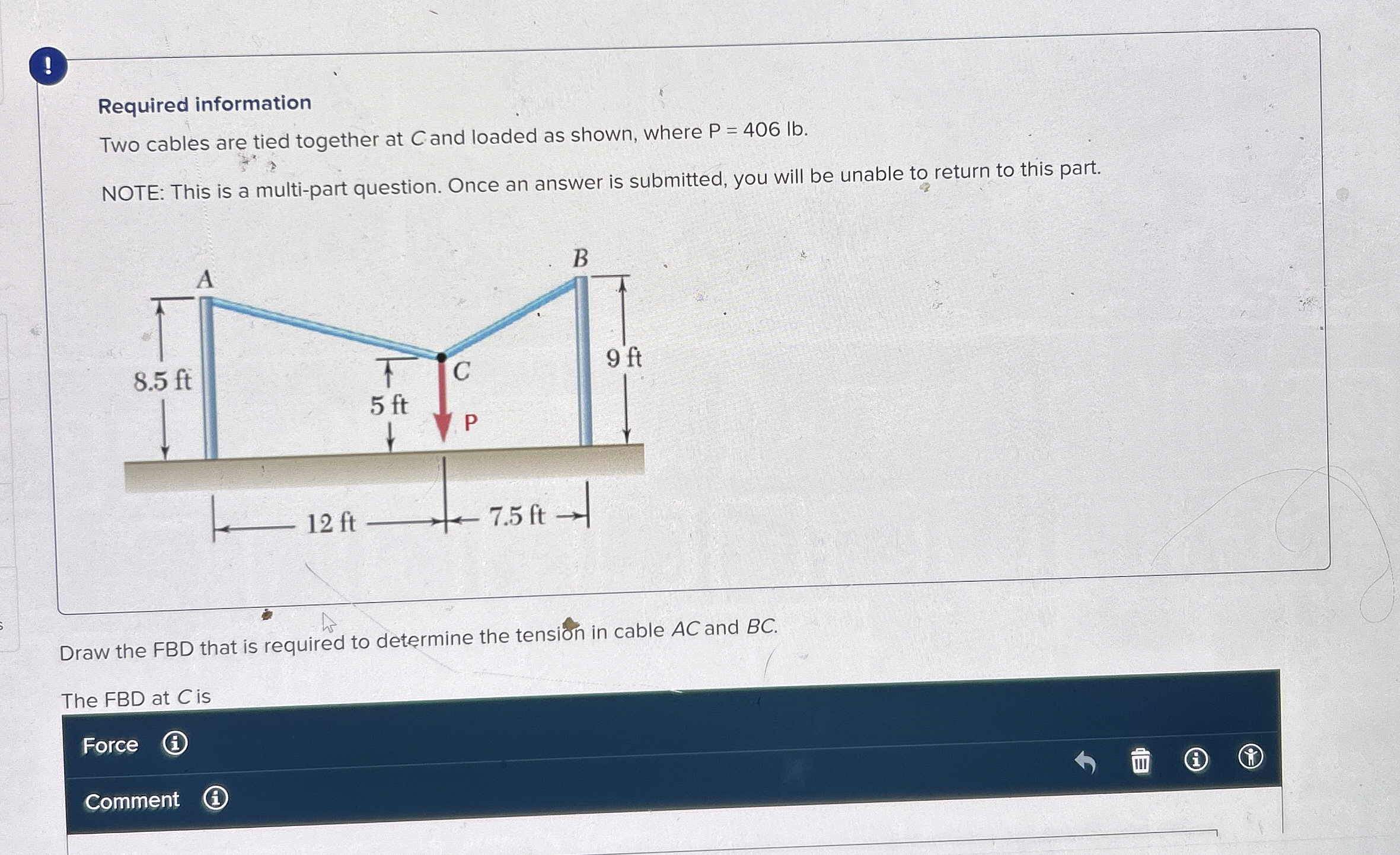 ! Required information Two cables are tied