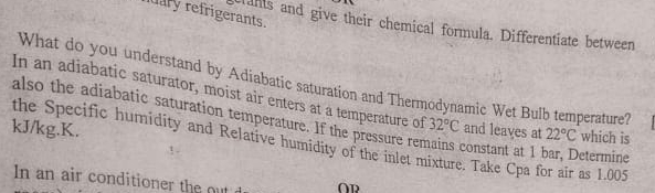 refrigerants. and give their chemical formula.