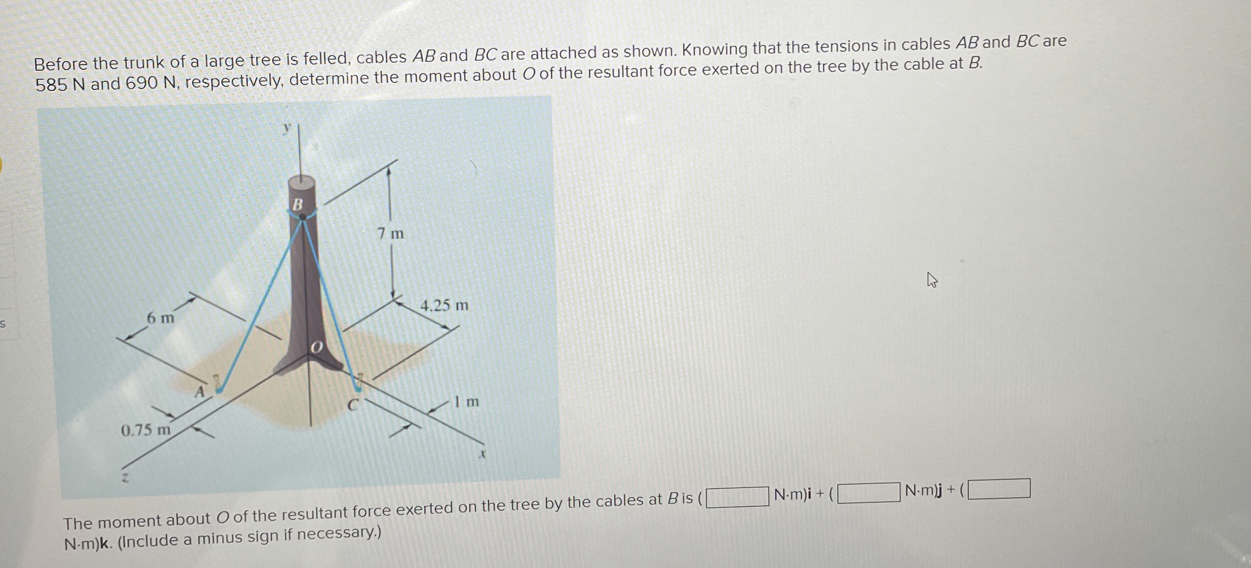 Before the trunk of a large tree is felled,