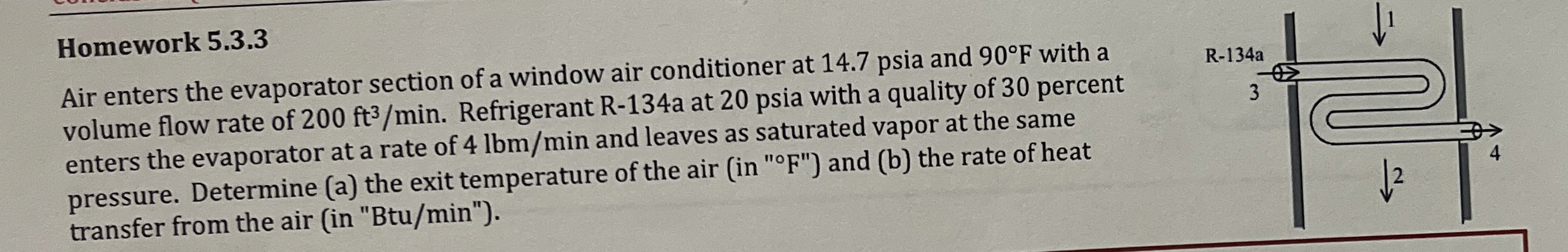 Homework 5 . 3 . 3 Air enters the evaporator