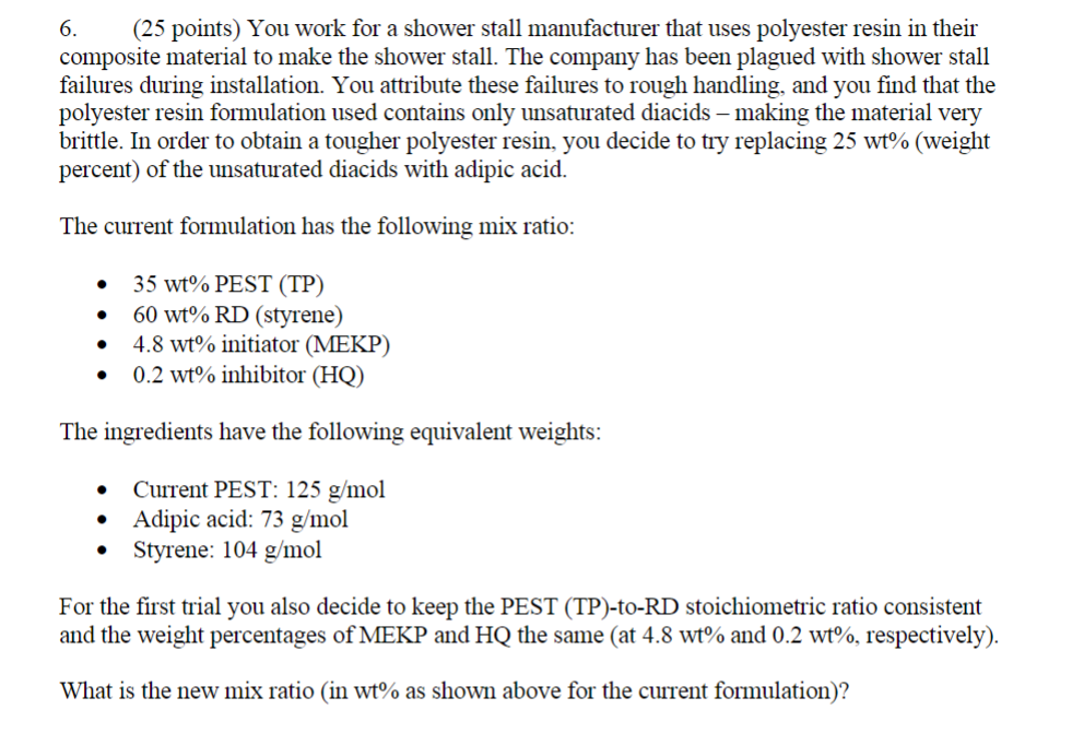 ( 2 5 points ) You work for a shower stall