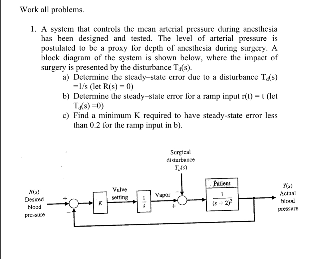 Work all problems. A system that controls the