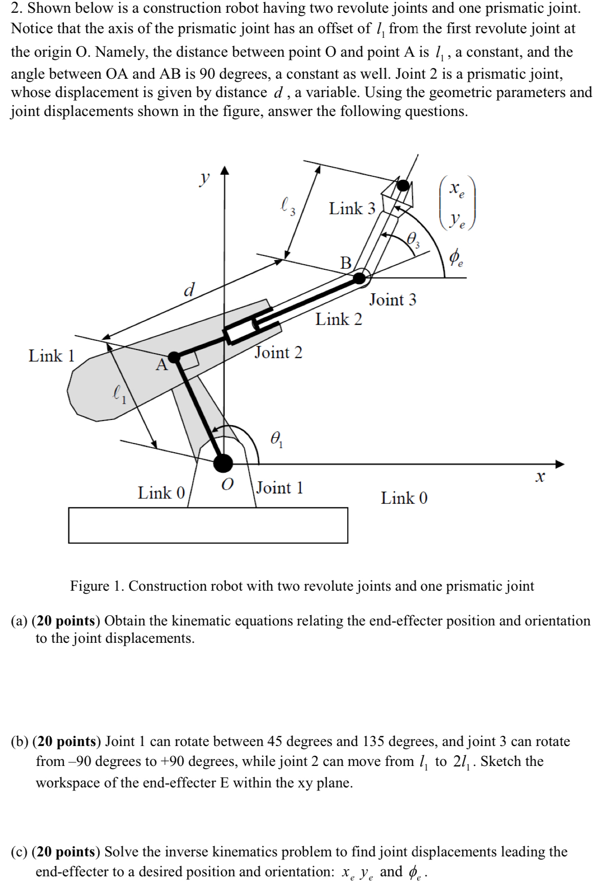 Shown below is a construction robot having two