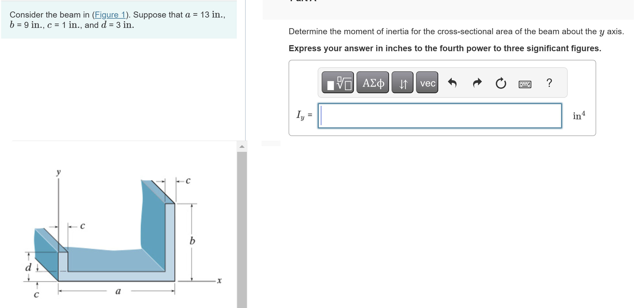 Determine the moment of inertia for the cross -