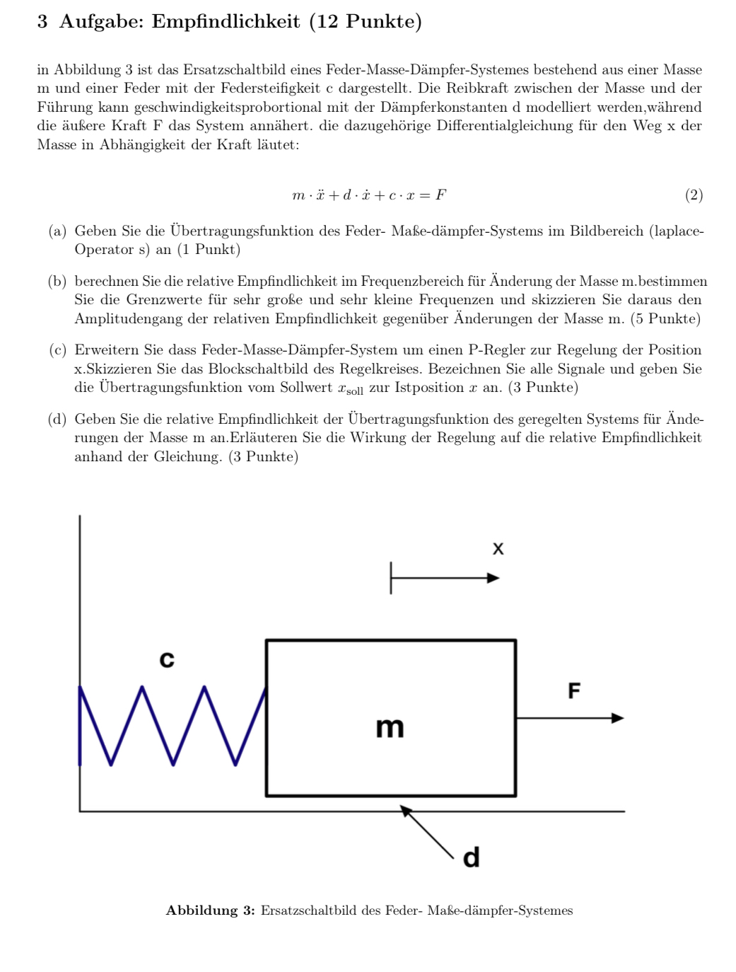 3 Aufgabe: Empfindlichkeit ( 1 2 Punkte ) in