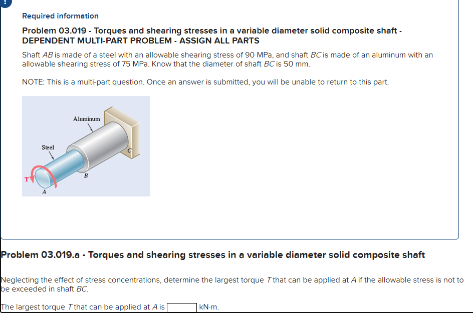 Problem 0 3 . 0 1 9 . a - Torques and shearing