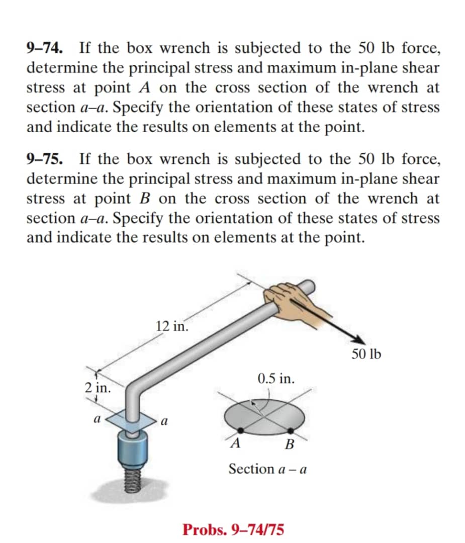 9 - 7 4 . If the box wrench is subjected to the 5