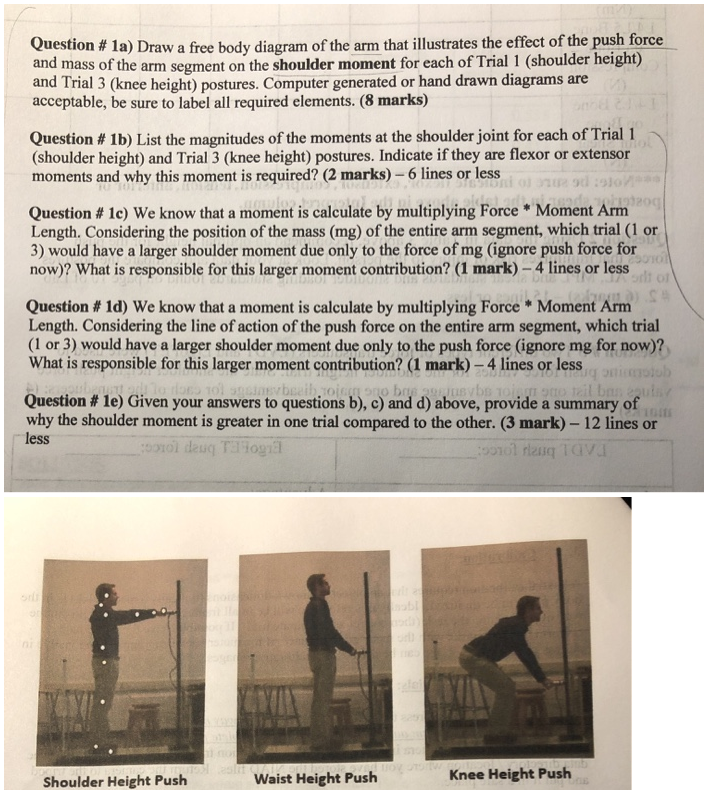 Question # 1 a ) Draw a free body diagram of the