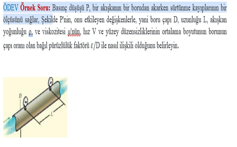 soru: bas n d P , bir ak kan n bir borudan
