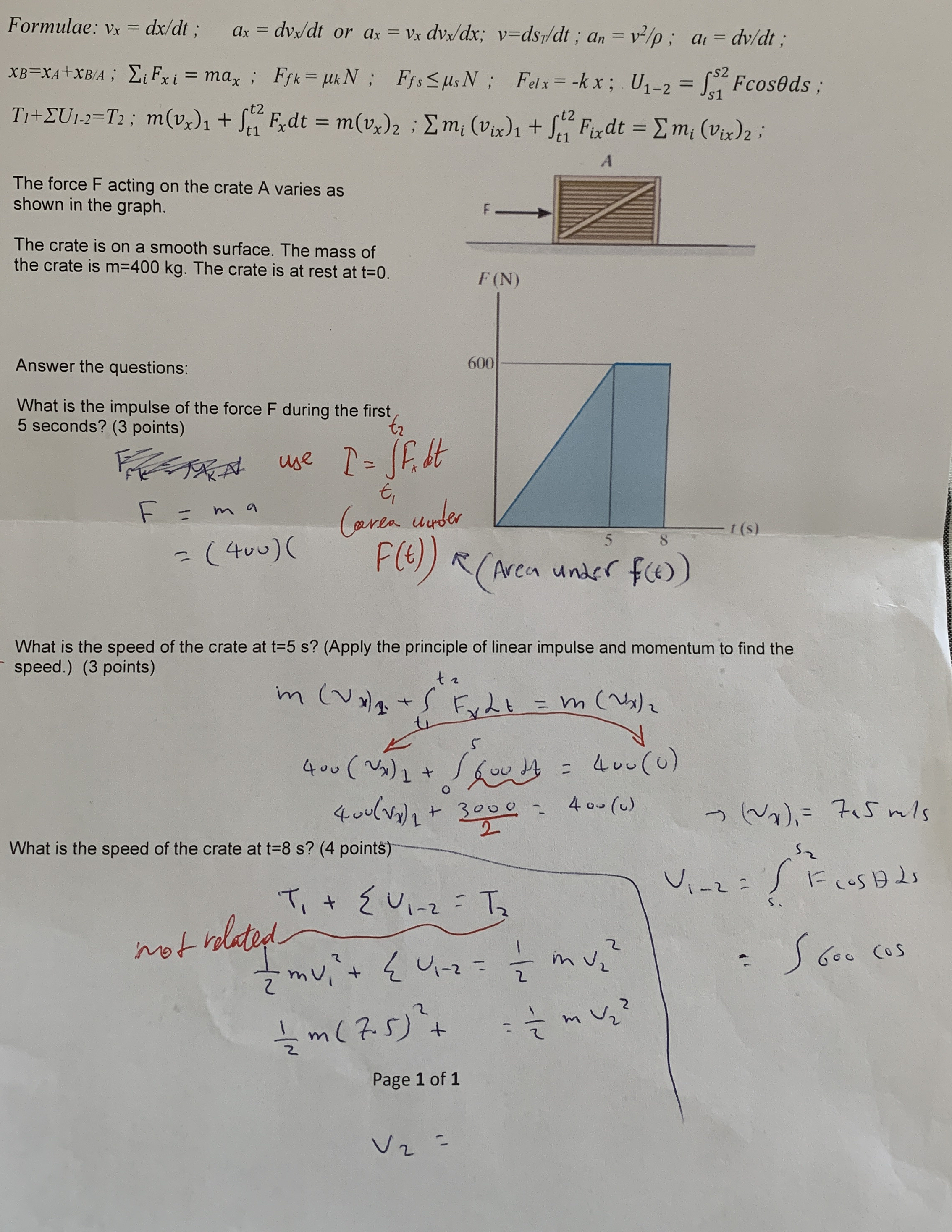Formulae: v x = d x d t ; , a x = d v x d t or a