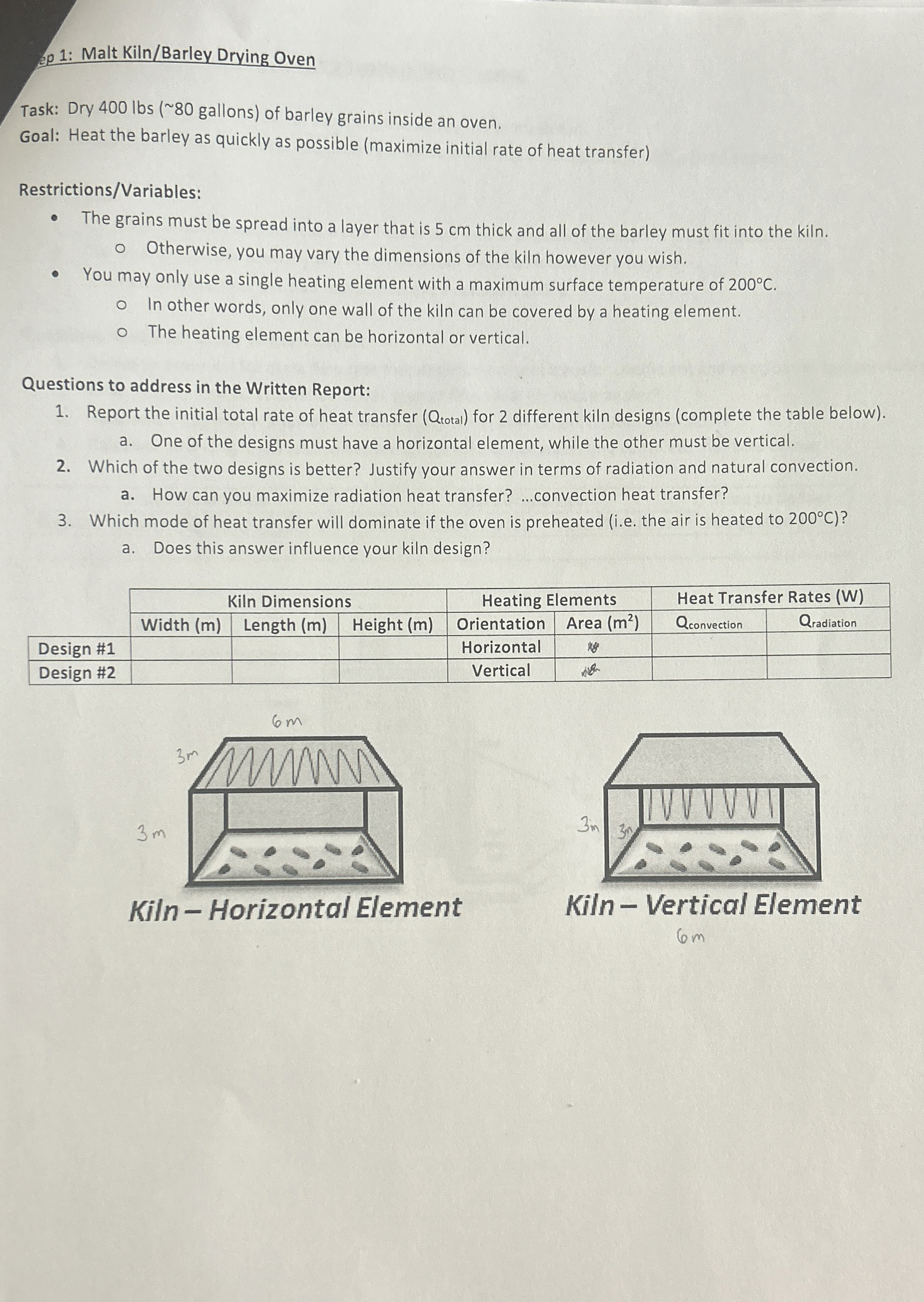 ep 1 : Malt Kiln / Barley Drying Oven Task: Dry 4