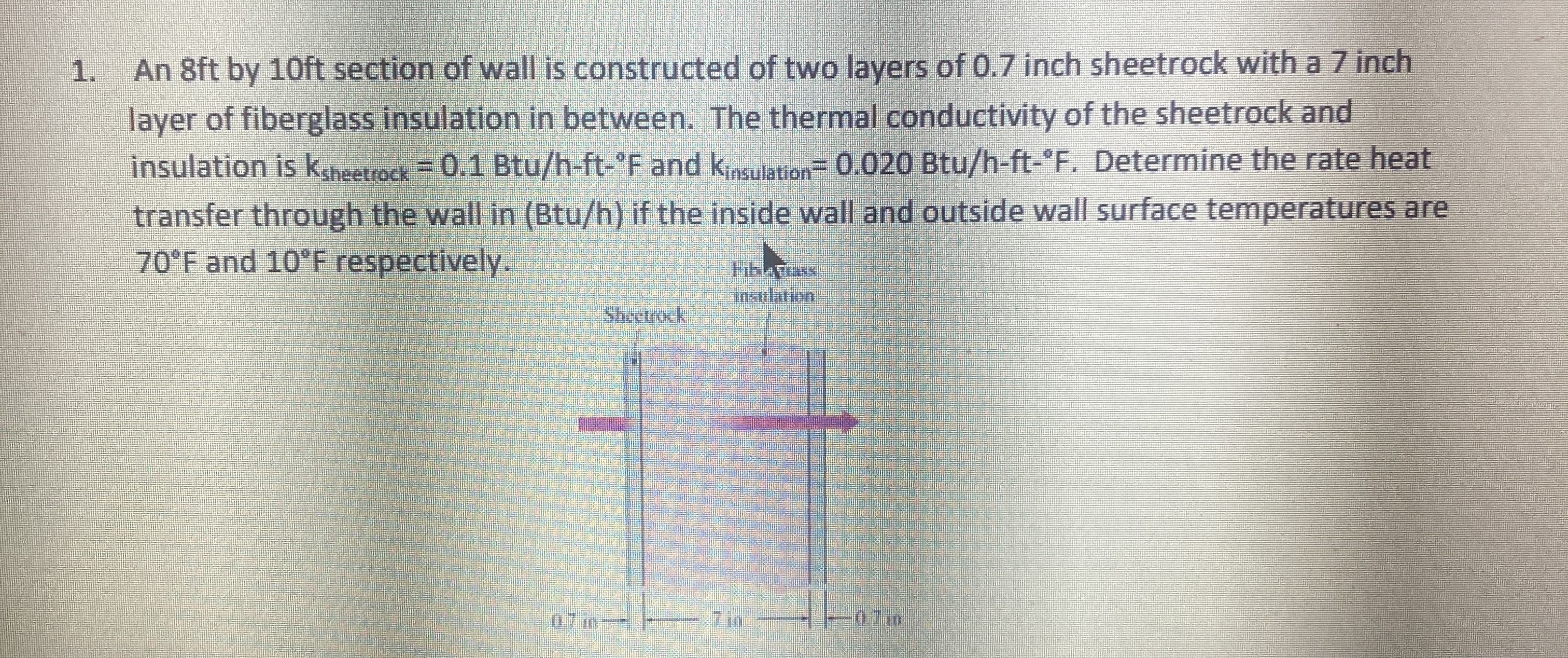 An 8 ft by 1 0 ft section of wall is constructed