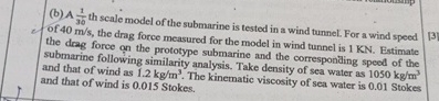 ( b ) A 1 3 0 th scale model of the submarine is