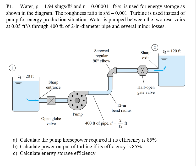 P 1 . Water, = 1 . 9 4 slugs / cubic feet and v =
