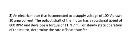 An electric motor that is connected to a supply