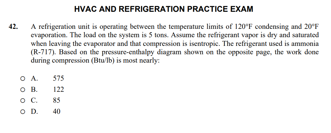 HVAC AND REFRIGERATION PRACTICE EXAM 4 2 . A