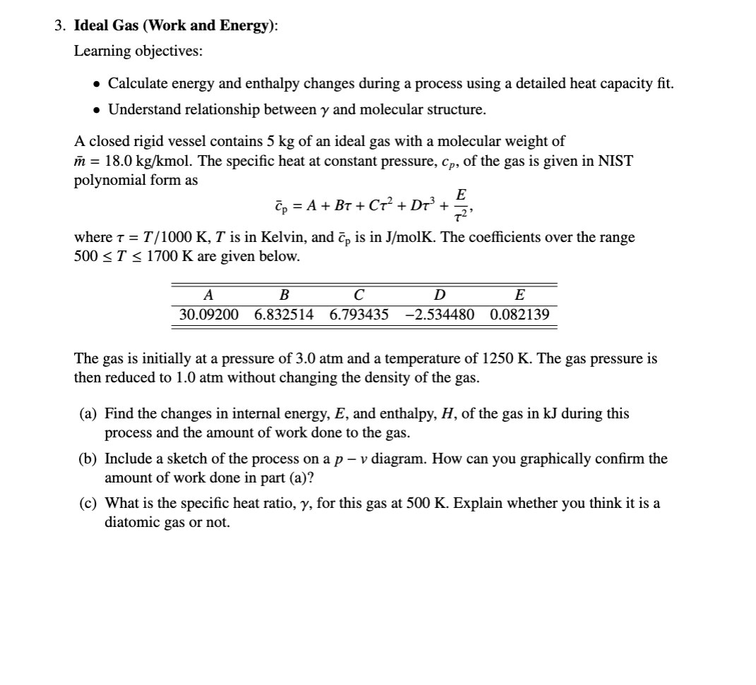Ideal Gas ( Work and Energy ) : Learning