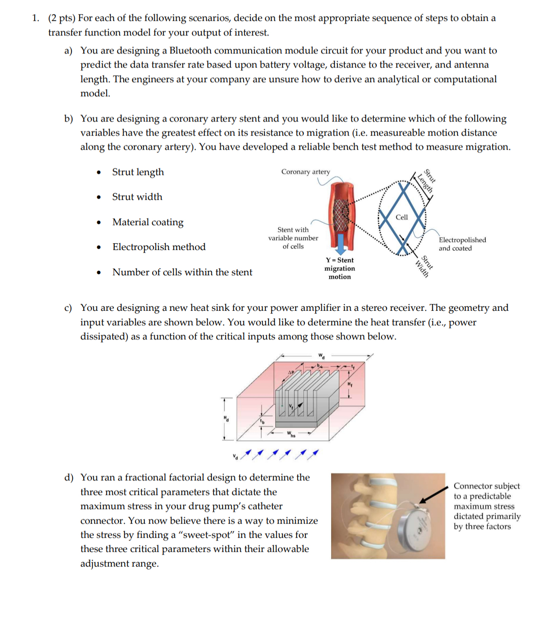 ( 2 pts ) For each of the following scenarios,
