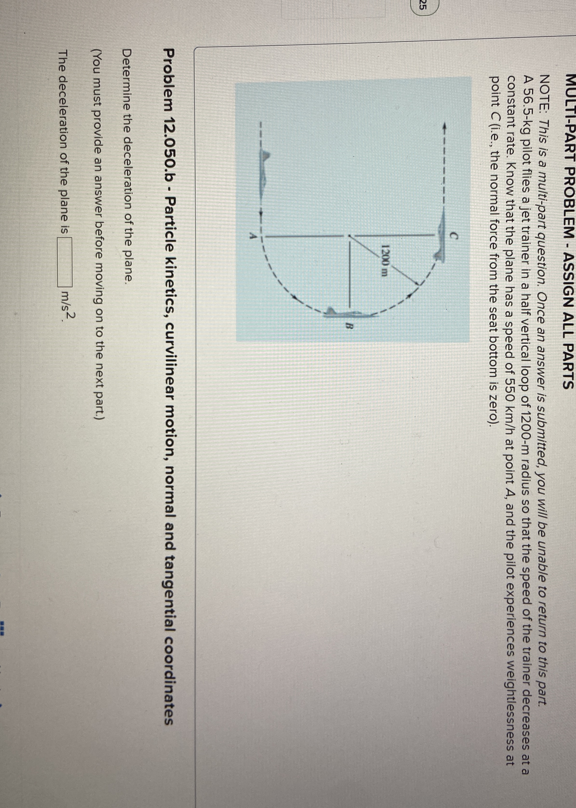 MULTI - PART PROBLEM - ASSIGN ALL PARTS NOTE: