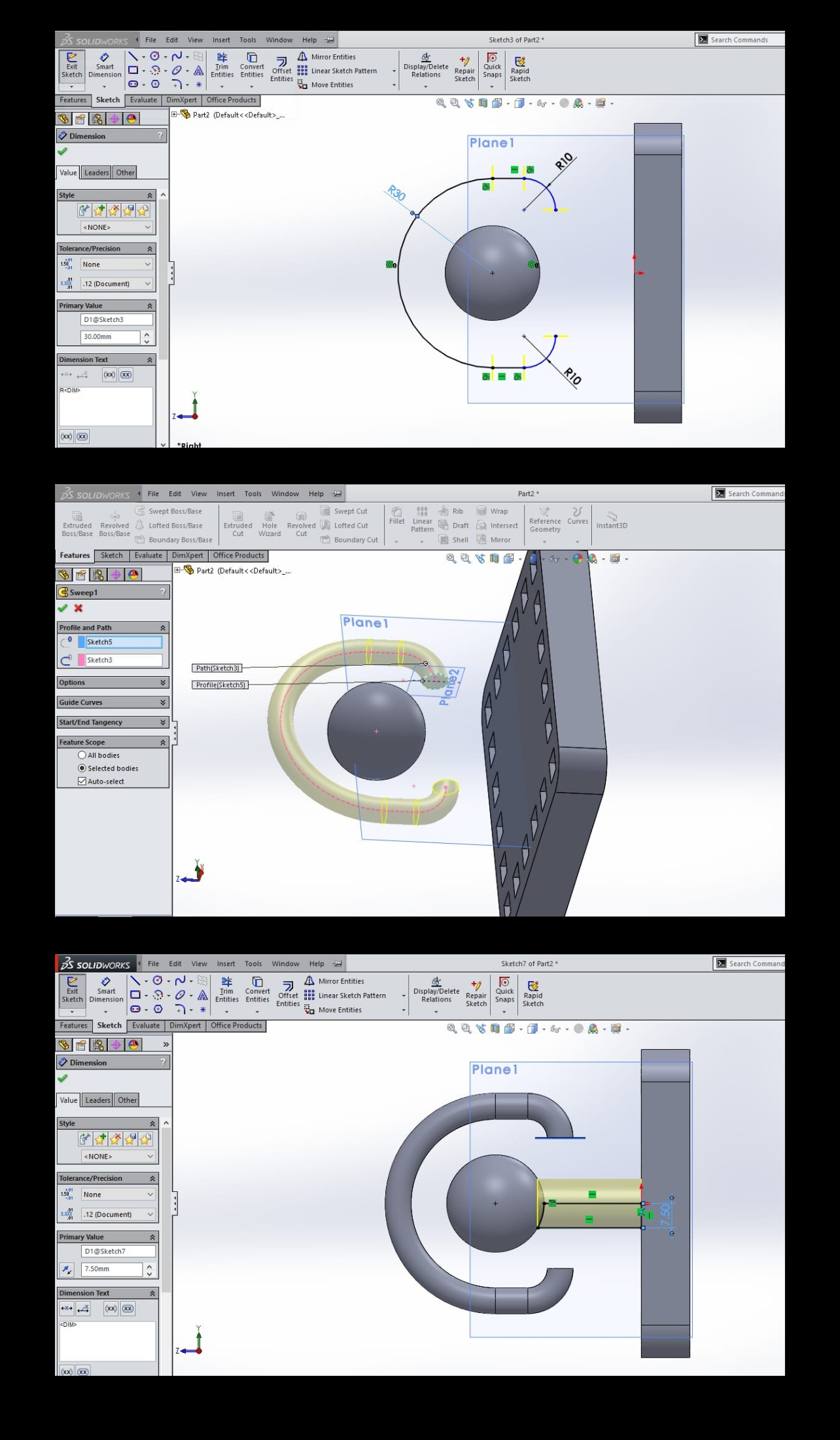 Please help me do this on solidworks. A visual